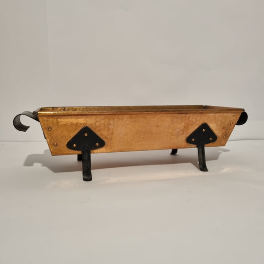 Vintage Hammered Copper Advent Candle Tray – 4 Pillar Candles, Iron Legs & Handles with authentic vintage timeless charm