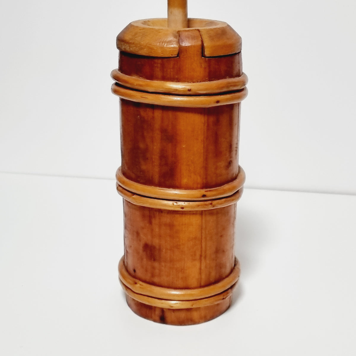 Small vintage Swedish staved butter churn without lid