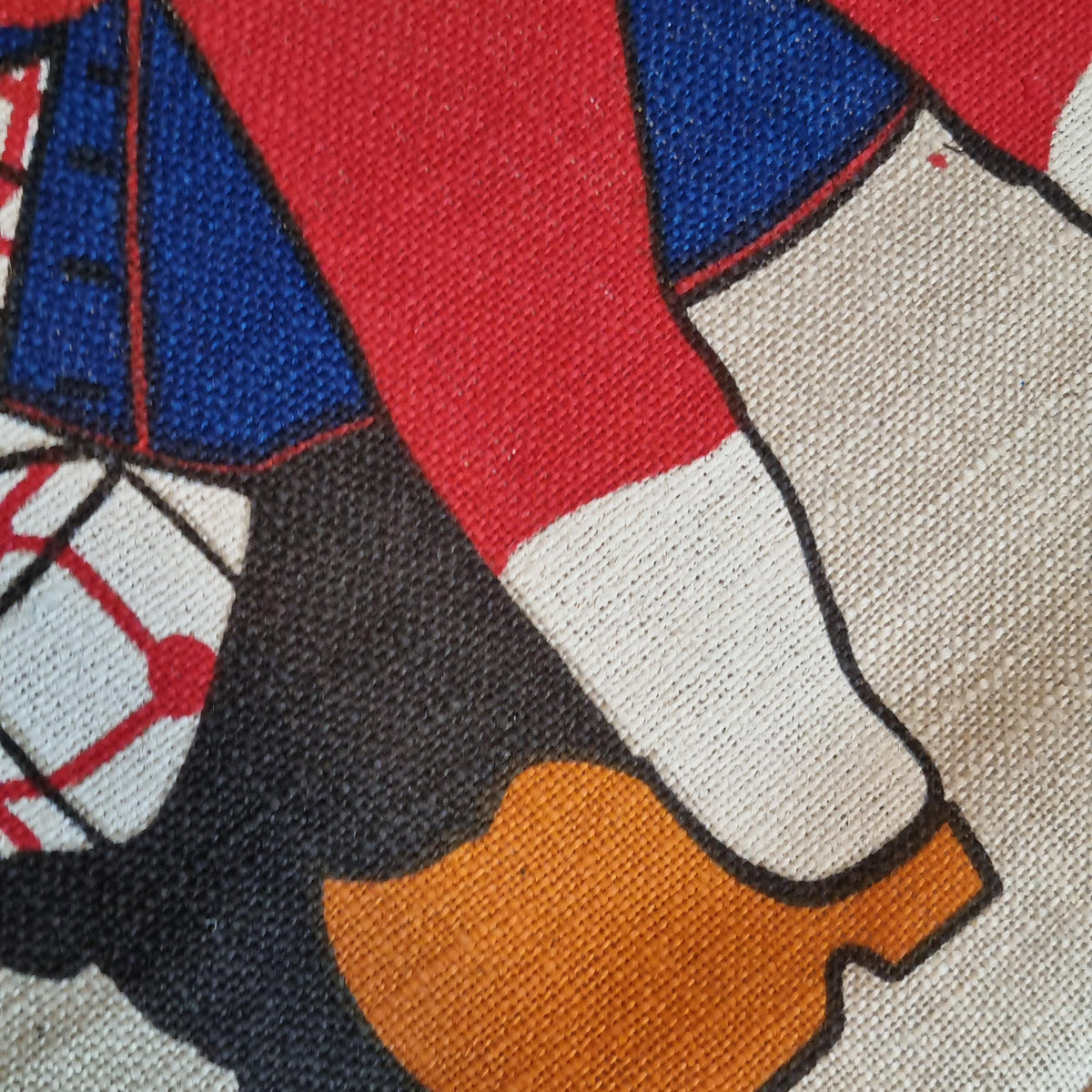 Swedish Tomte Christmas Wall Hanging Burlap Gnome Nordic Folk Art Vintage Sweden