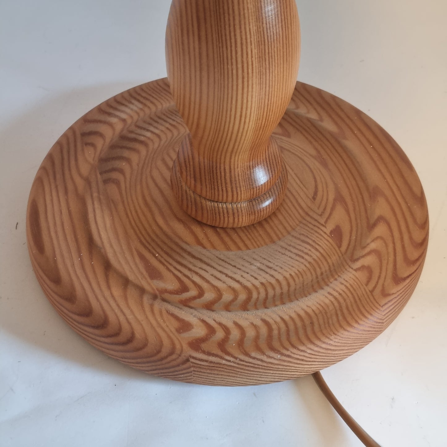 Pine Table Lamp Floral Scalloped Shade Swedish Cottage Bedside Light Markslöjd