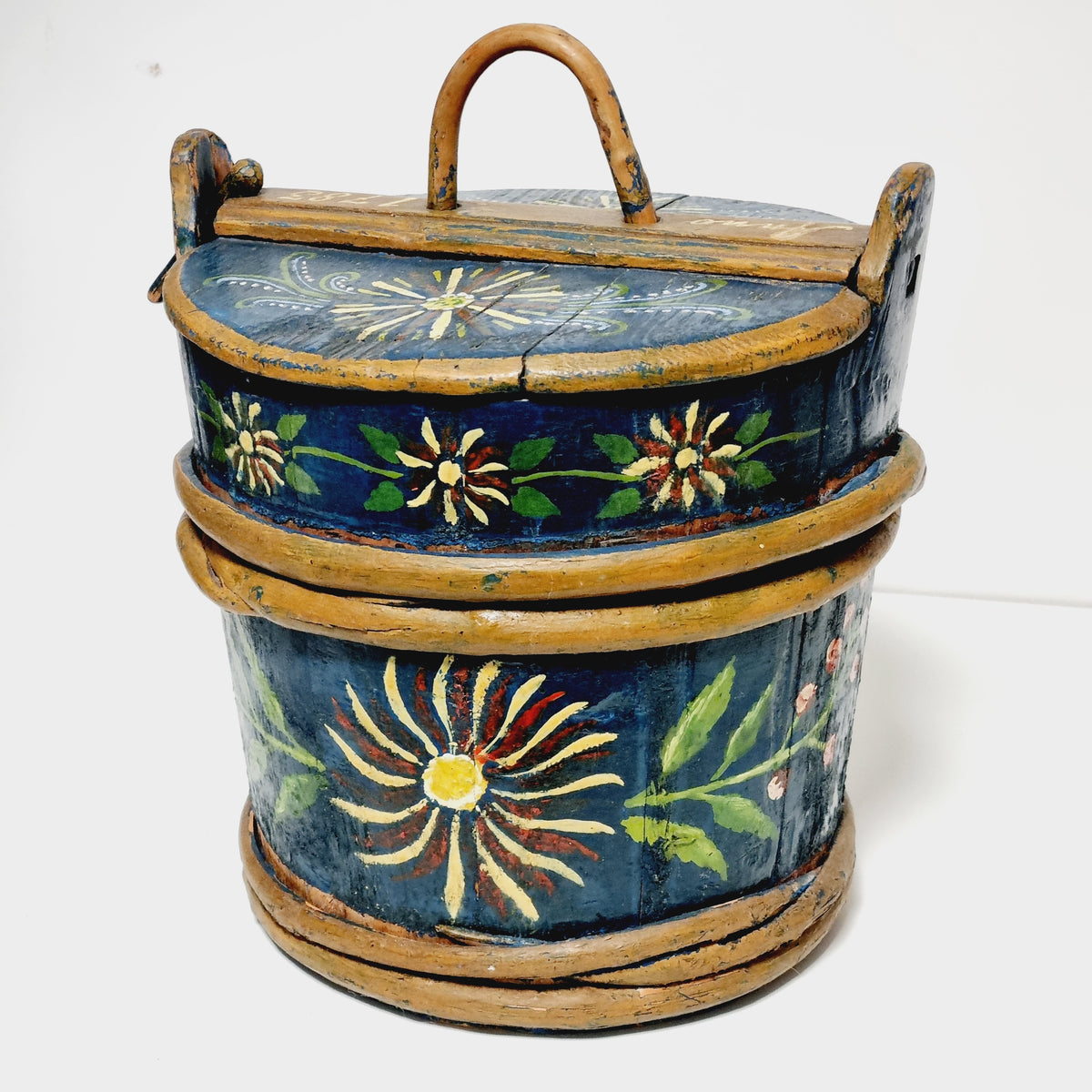 Antique Swedish painted stäva, wood and paint detail – photo 7