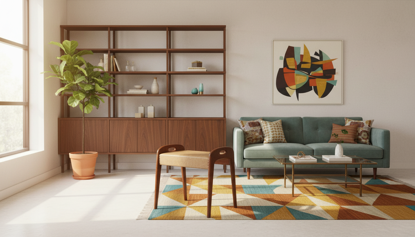  Scandinavian living room with vintage charm.