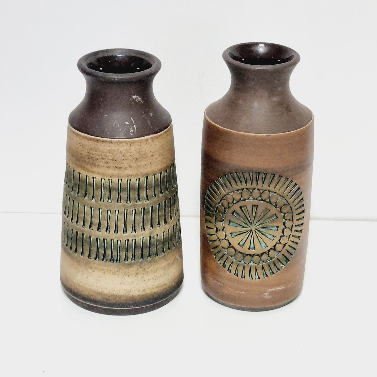 Tomas Anagrius vase pair, Swedish mid century stoneware, photo 4