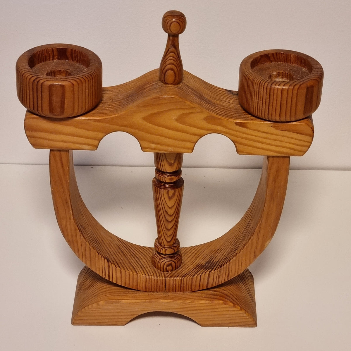 Stig Johnsson Smålandsslöjd pine candle holder, front view