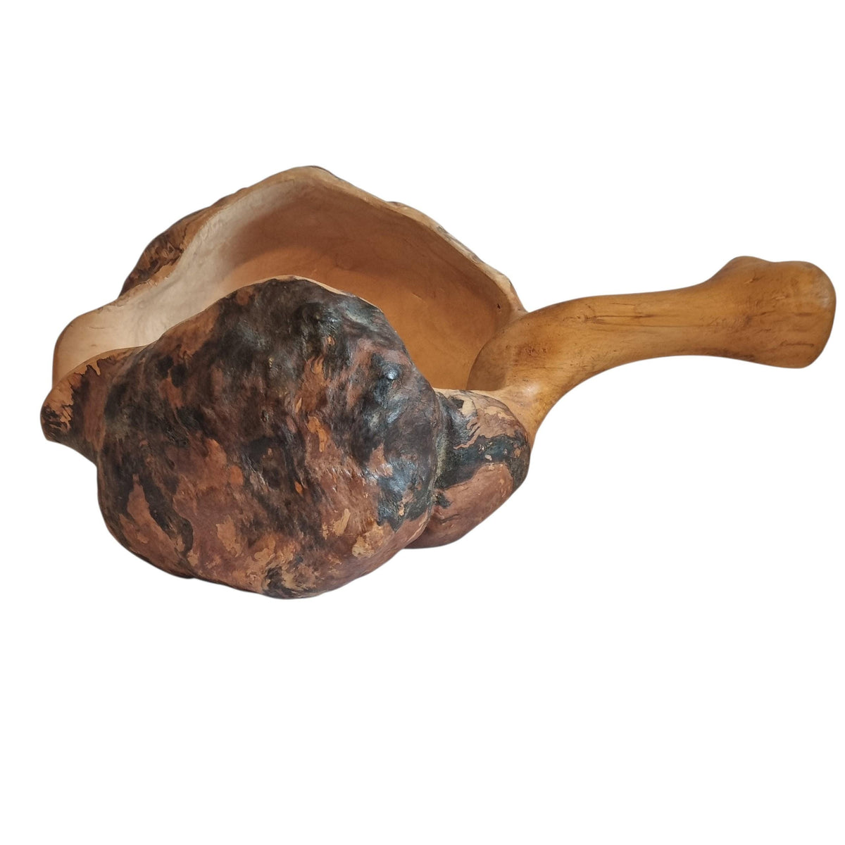 Hand-carved Swedish burl wood free-form bowl with knotholes – photo 3