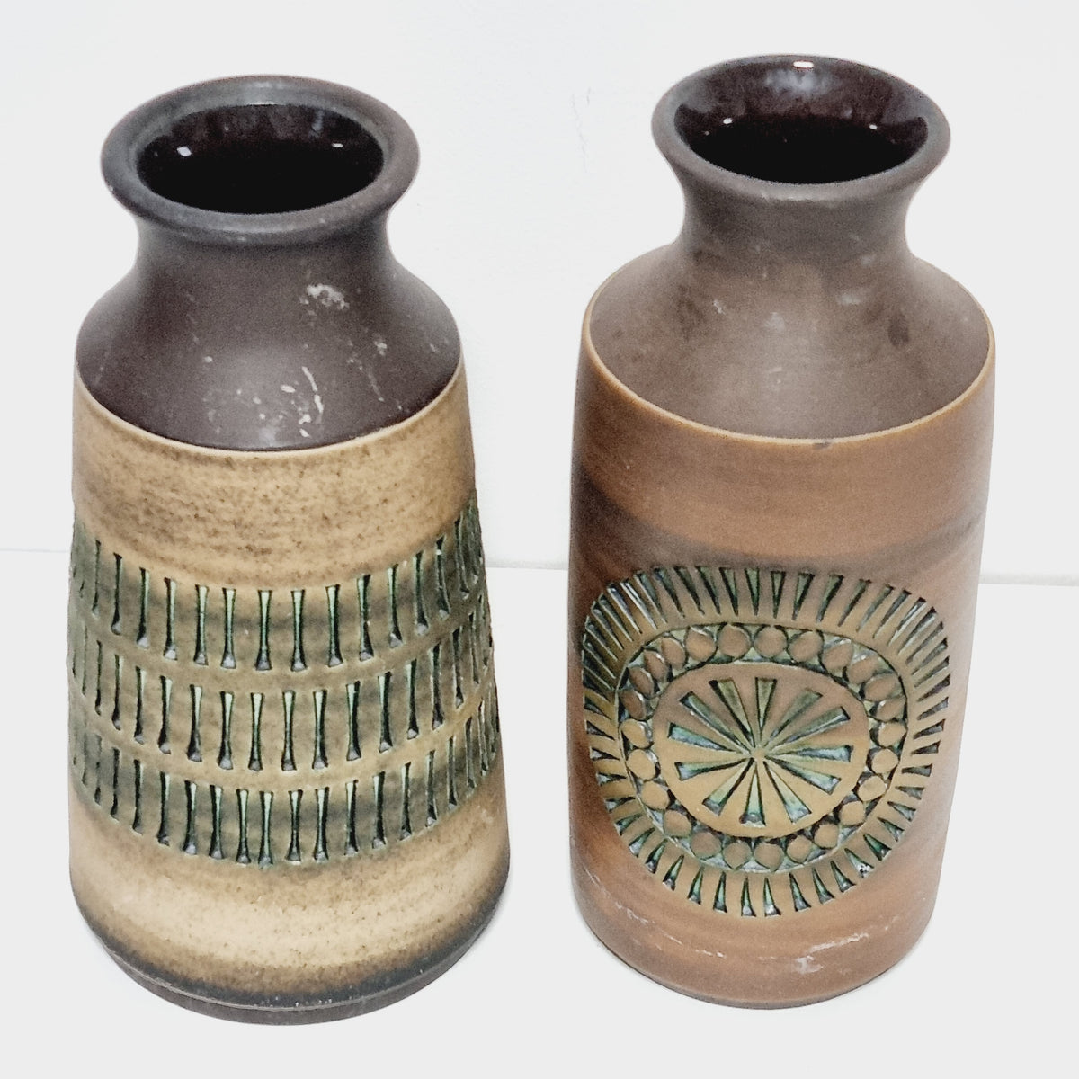 Tomas Anagrius vase pair, Swedish mid century stoneware, photo 5