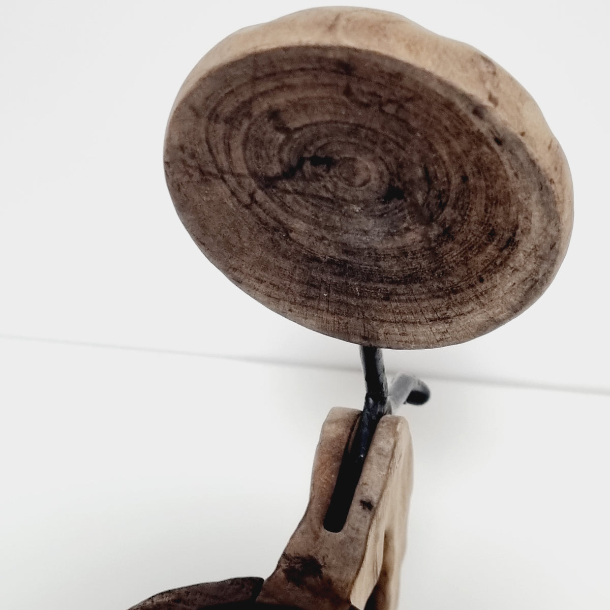 Underside of the domed lid of carved wooden tankard