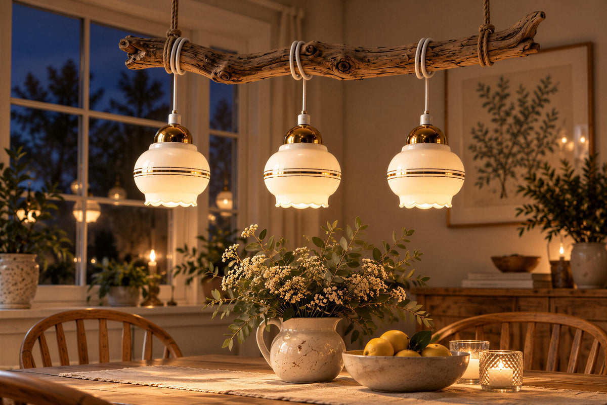 Swedish opaline pendant lights, set of 3, white milk glass with brass – photo 13