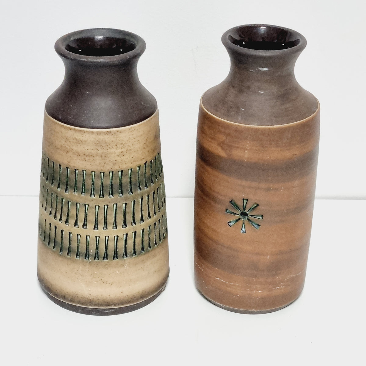 Tomas Anagrius vase pair, Swedish mid century stoneware, photo 6
