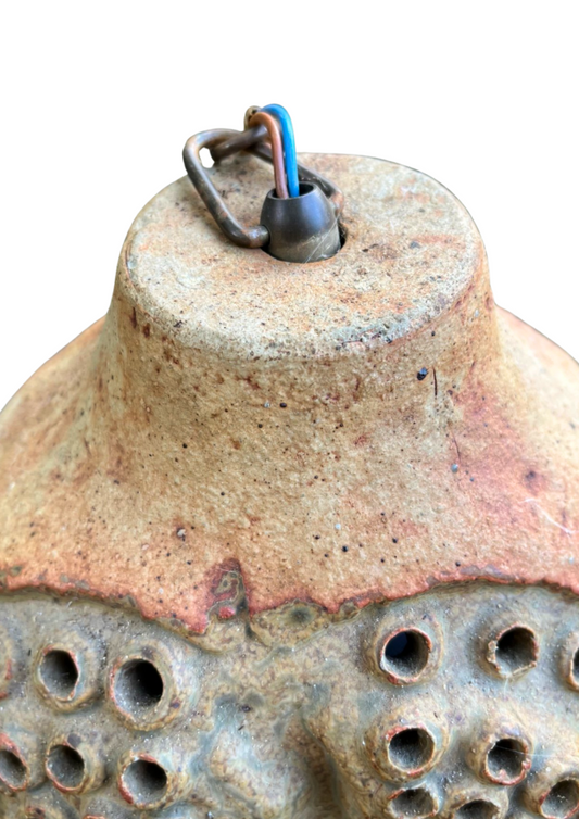 Bernard Rooke Signed Ceramic Pendant Lamp – Rare British Studio Pottery, authentic vintage timeless charm piece