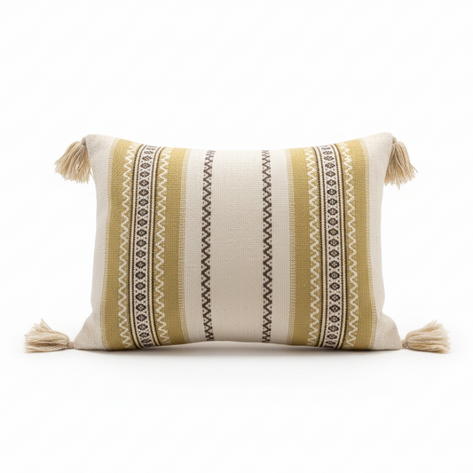 Scandinavian Folk Woven Cushion Cover – Nordic Geometric Pattern with authentic vintage charm and timeless mid-century modern style