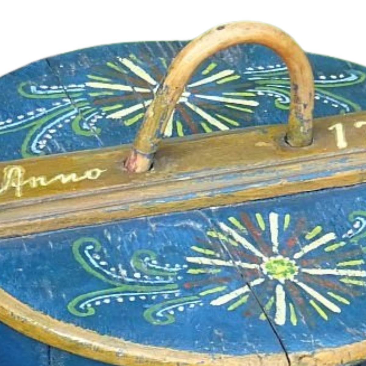 Antique Swedish Folk Art Painted Wooden Box – Hand-Painted Floral Storage Chest, Dated 1783, authentic vintage charm