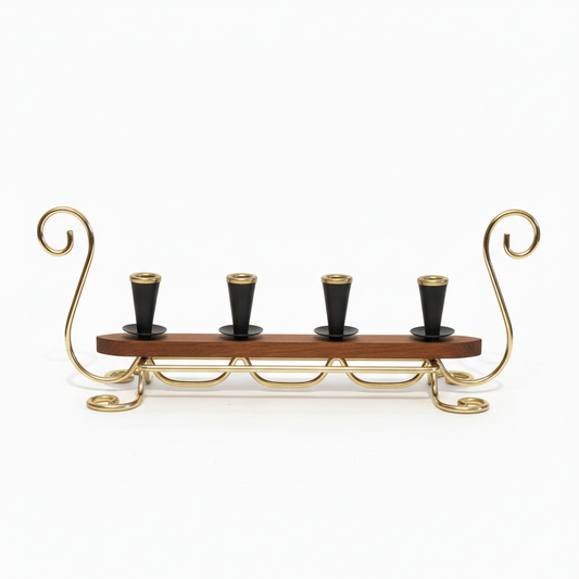 Gunnar Ander Ystad Metall teak Advent candle holder, 1960s