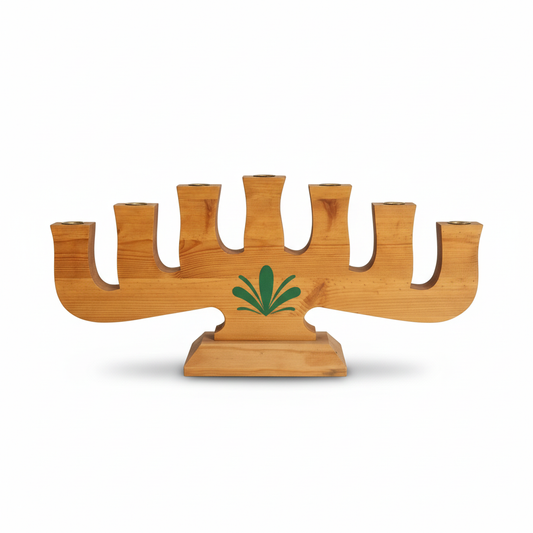 Vintage Pine Candle Holder: Scandinavian Farmhouse Decor, Stig Jansson Design with authentic vintage charm and mid-century modern style.