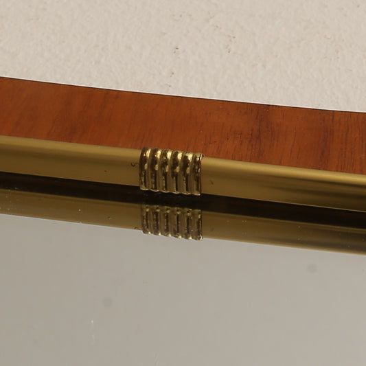 Mid-Century Scandinavian Mirror with Curved Glass – Eriksmålaglas, Sweden 1960s with authentic vintage brass detail Timeless Charm