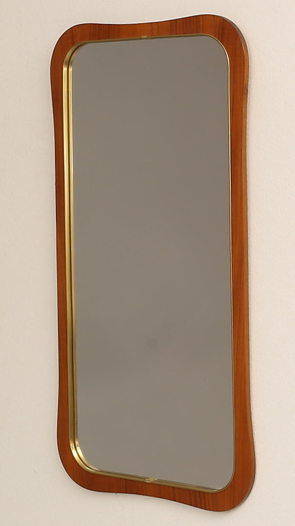 Mid-Century Scandinavian Mirror with Curved Glass – Eriksmålaglas, Sweden 1960s, authentic vintage piece, timeless charm