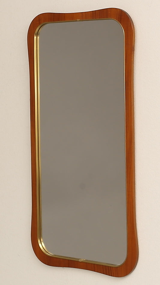 Mid-Century Scandinavian Mirror with Curved Glass – Eriksmålaglas, Sweden 1960s, authentic vintage piece, timeless charm