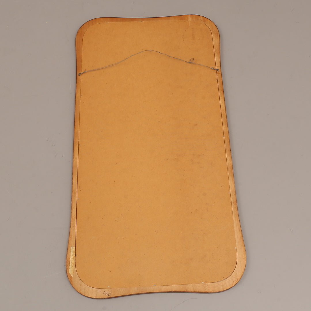 Authentic vintage Mid-Century Scandinavian Mirror with Curved Glass – Eriksmålaglas, Sweden 1960s, timeless charm.