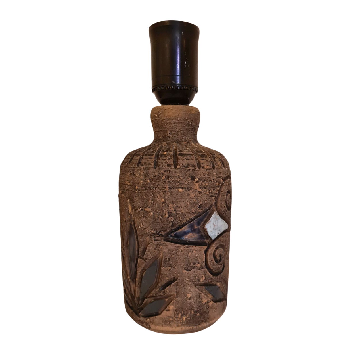 Brutalist Ceramic Table Lamp Base – Handcrafted Mid-Century Studio Pottery with authentic vintage charm and timeless appeal.