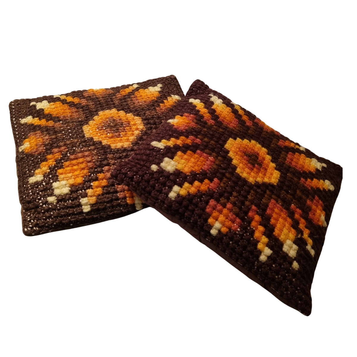 Scandinavian Folk Art Cushions Vintage Handwoven Swedish Textile Pillows with authentic vintage mid-century charm and unique Nordic folk art design