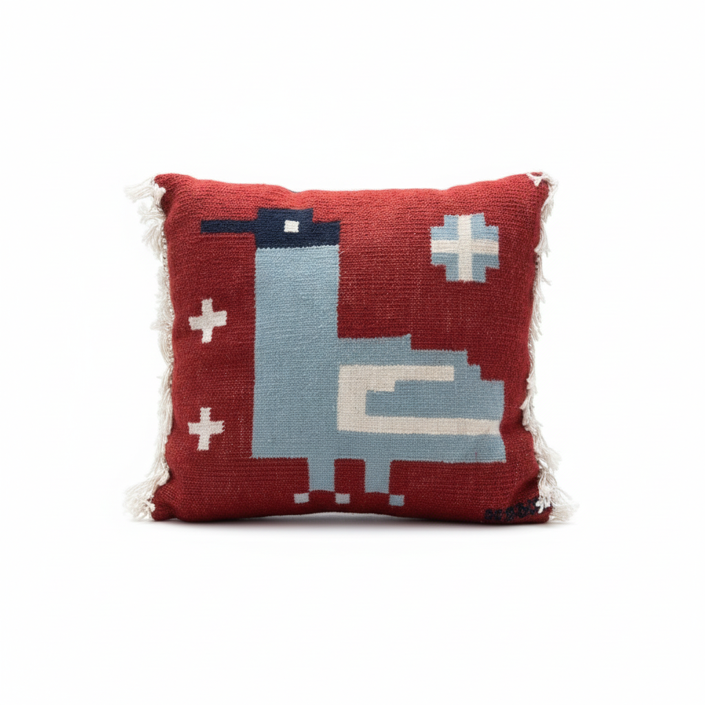 Vintage Scandinavian Folk Art Cushions – Set of 3 featuring authentic vintage, one-of-a-kind handwoven textiles with timeless charm.