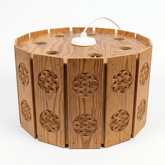 Mid century Modern Swedish Pine Wood Pendant Lamp – Byalaget, 1970s