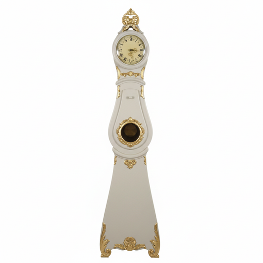 Vintage Swedish Mora Clock in Gustavian Style – Working Chiming Clock with gold accents and timeless charm, authentic vintage piece