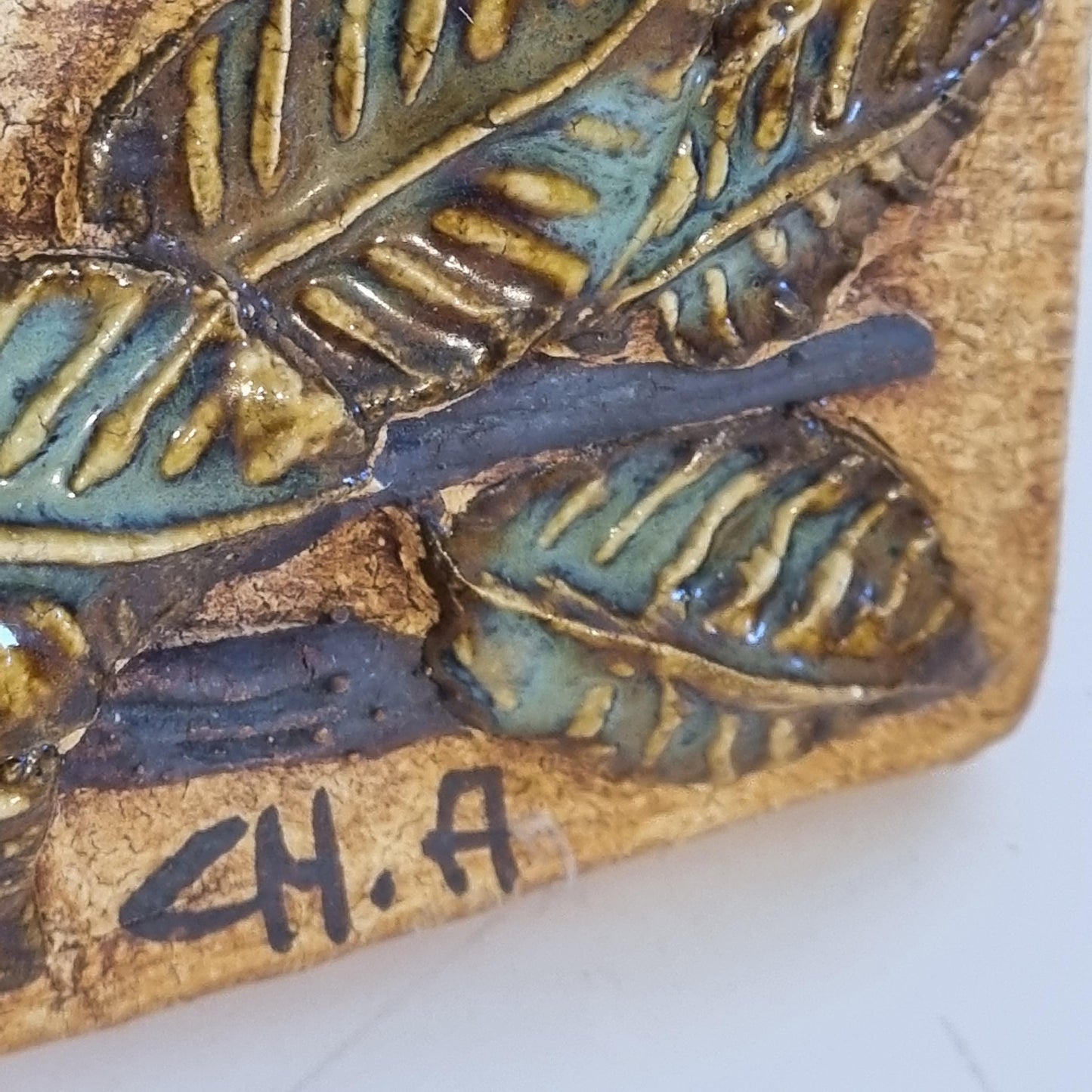Wall Plaque, Bird on Branch by Curt Magnus Addin, Ceramic Relief, Swedish Studio Pottery, Glumslöv, Signerad __etsy:8194576911