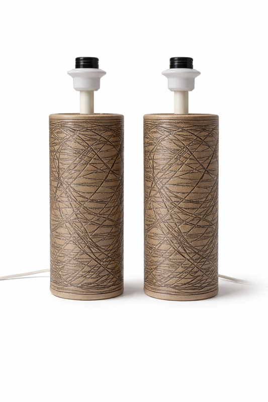 Pair of Stoneware Table Lamps by Aage Rasmus for Selsbo – Swedish Mid-Century Design with timeless charm, authentic vintage stoneware style.