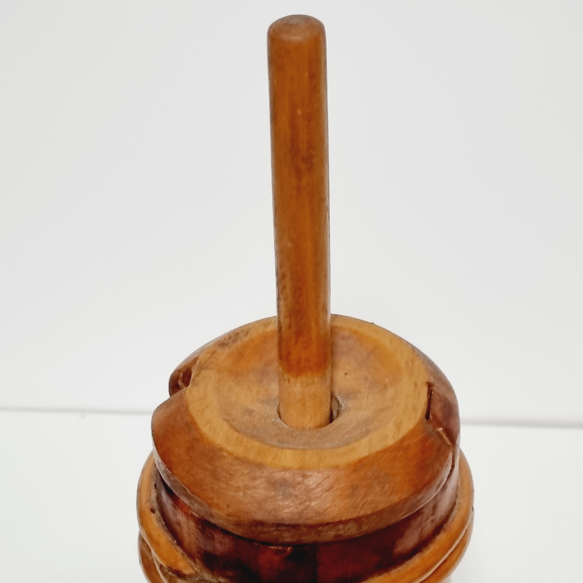 Butter churn lid and dasher with carved cross piece