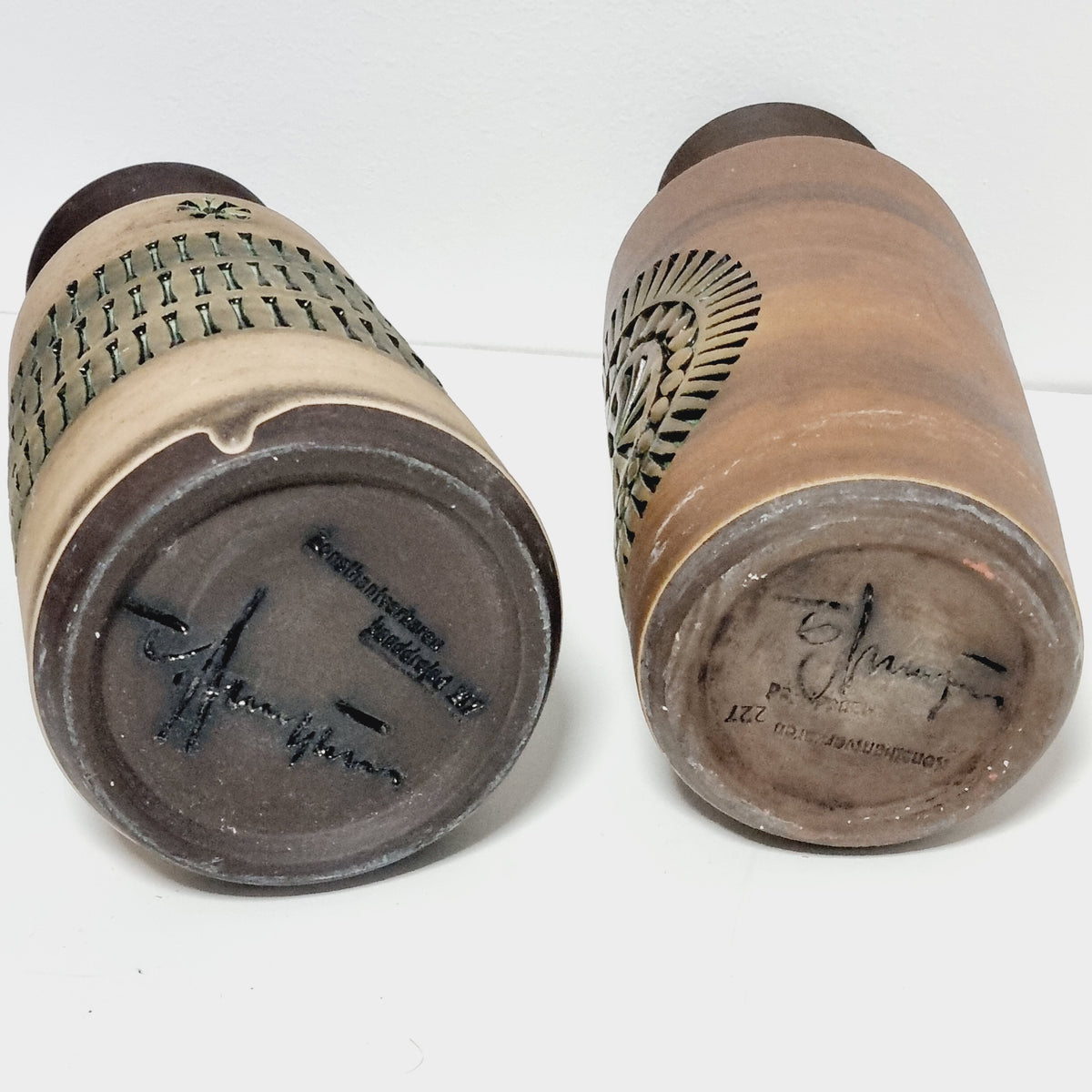 Tomas Anagrius vase pair, Swedish mid century stoneware, photo 7