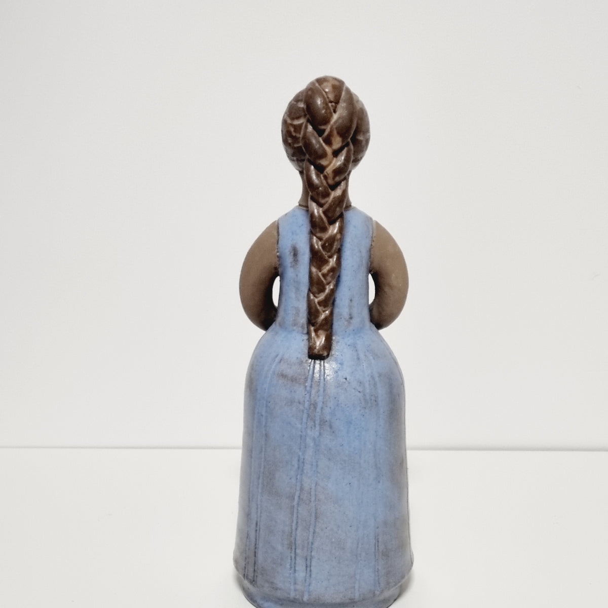 Elbogen Keramik girl figurine with braided hair, vintage Swedish pottery, photo 5
