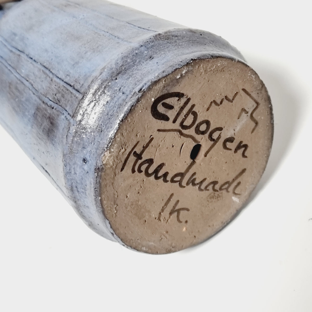 Elbogen Handmade mark on the base of the Swedish girl figurine