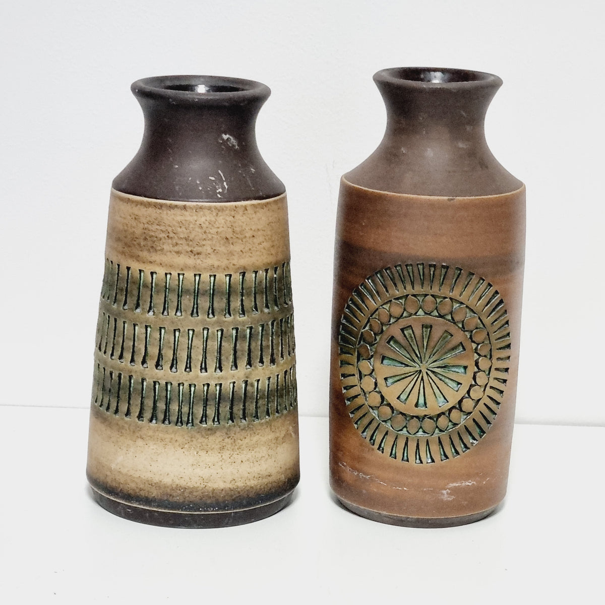 Tomas Anagrius vase pair, Swedish mid century stoneware, photo 1