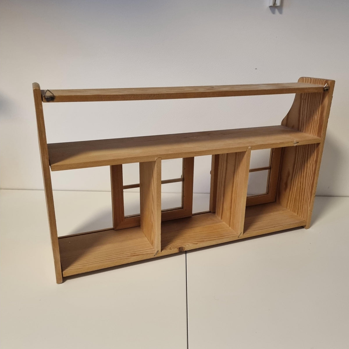 Swedish pine wall cabinet with sliding glass doors – photo 7