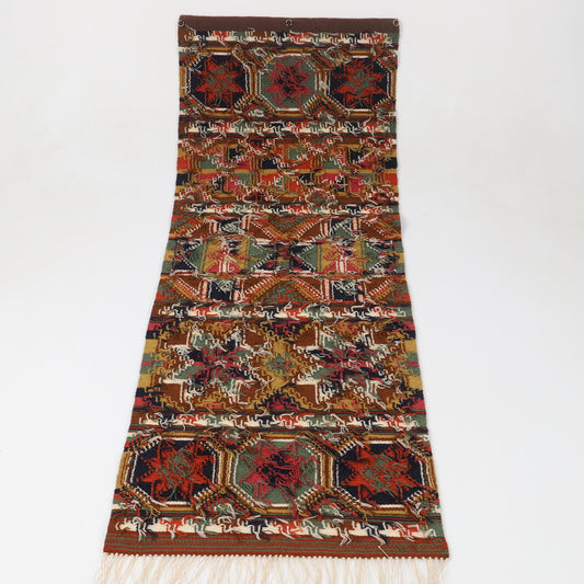 Handwoven Swedish Rölakan Wall Tapestry featuring vintage Scandinavian decor, Nordic folk art, and timeless charm.