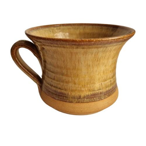 Bruno Karlsson EGO Stengods Ceramic Mug Vase – Scandinavian Stoneware in warm brown tones with textured glazed finish