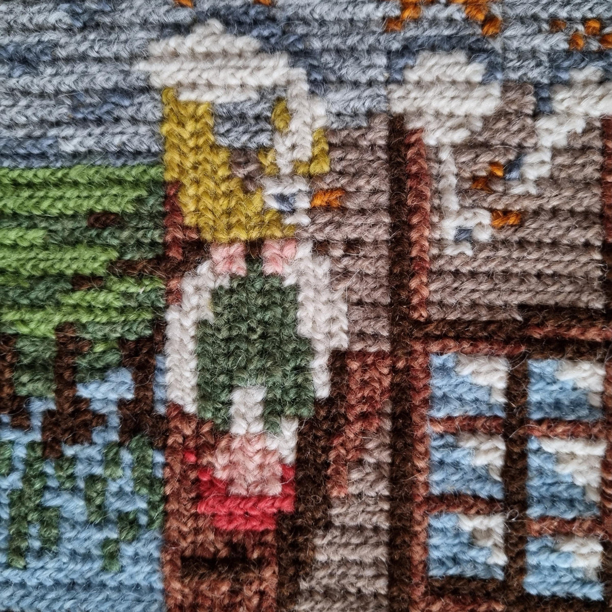 Swedish Wall Hanging – Embroidered Folk Art with Nils Holgersson Motif, Nordic Boho Decor