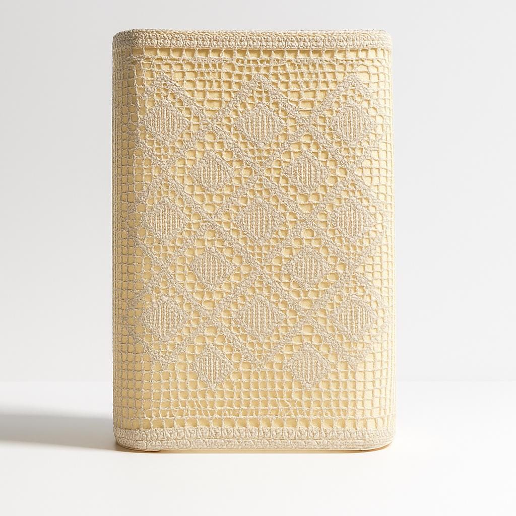 Handmade Lace-Pattern Fabric Shade – Soft Ambient Light – Mid Century Modern Inspired Textile Sconce