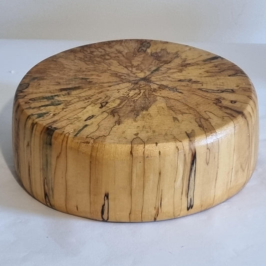Hand-Turned Spalted Wood Bowl – Unique Artisan Piece with natural grain and organic pattern in smooth finish