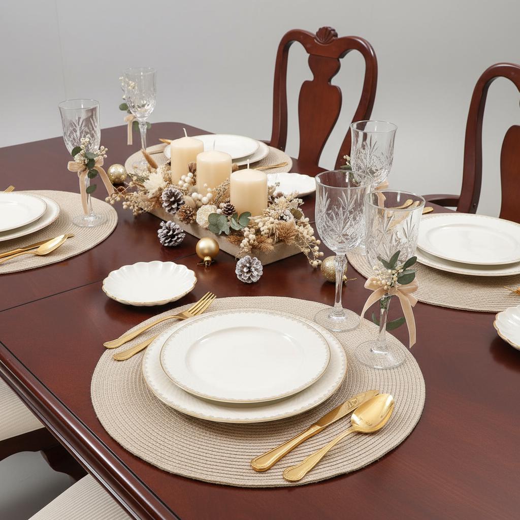 Vintage Solid Mahogany Queen Anne Dining Set • 6 Chairs + Extendable Table • Holiday Ready • Classic Dining Room Furniture with elegant table setting