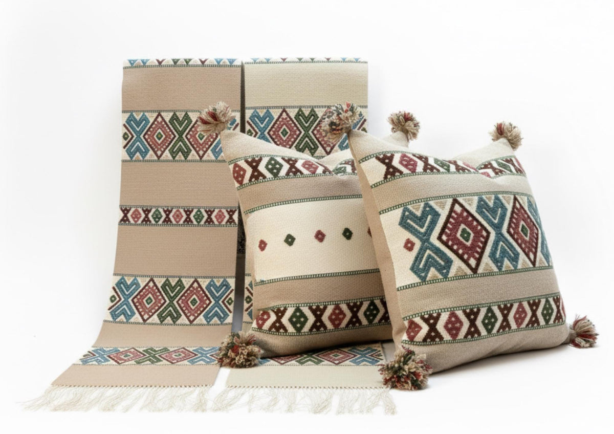 Scandinavian Table Runners & Cushion Covers, Folk Art Home Decor
