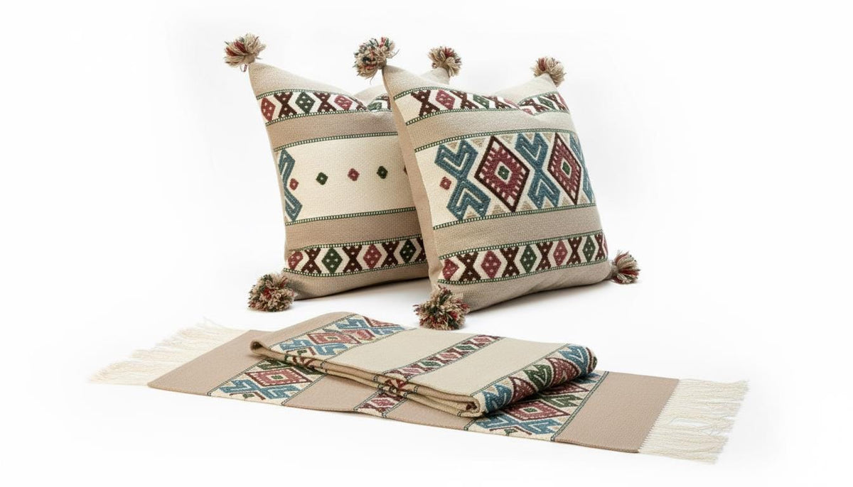 Scandinavian Table Runners & Cushion Covers, Folk Art Home Decor