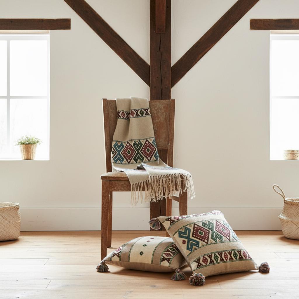 Scandinavian Table Runners & Cushion Covers, Folk Art Home Decor