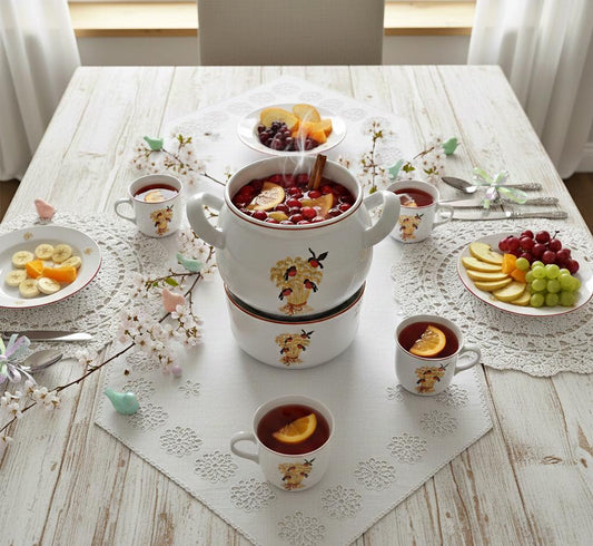 Scandinavian  Vintage Ceramic Mulled Wine Pot with Candle Warmer, Christmas Design __etsy:7675549080