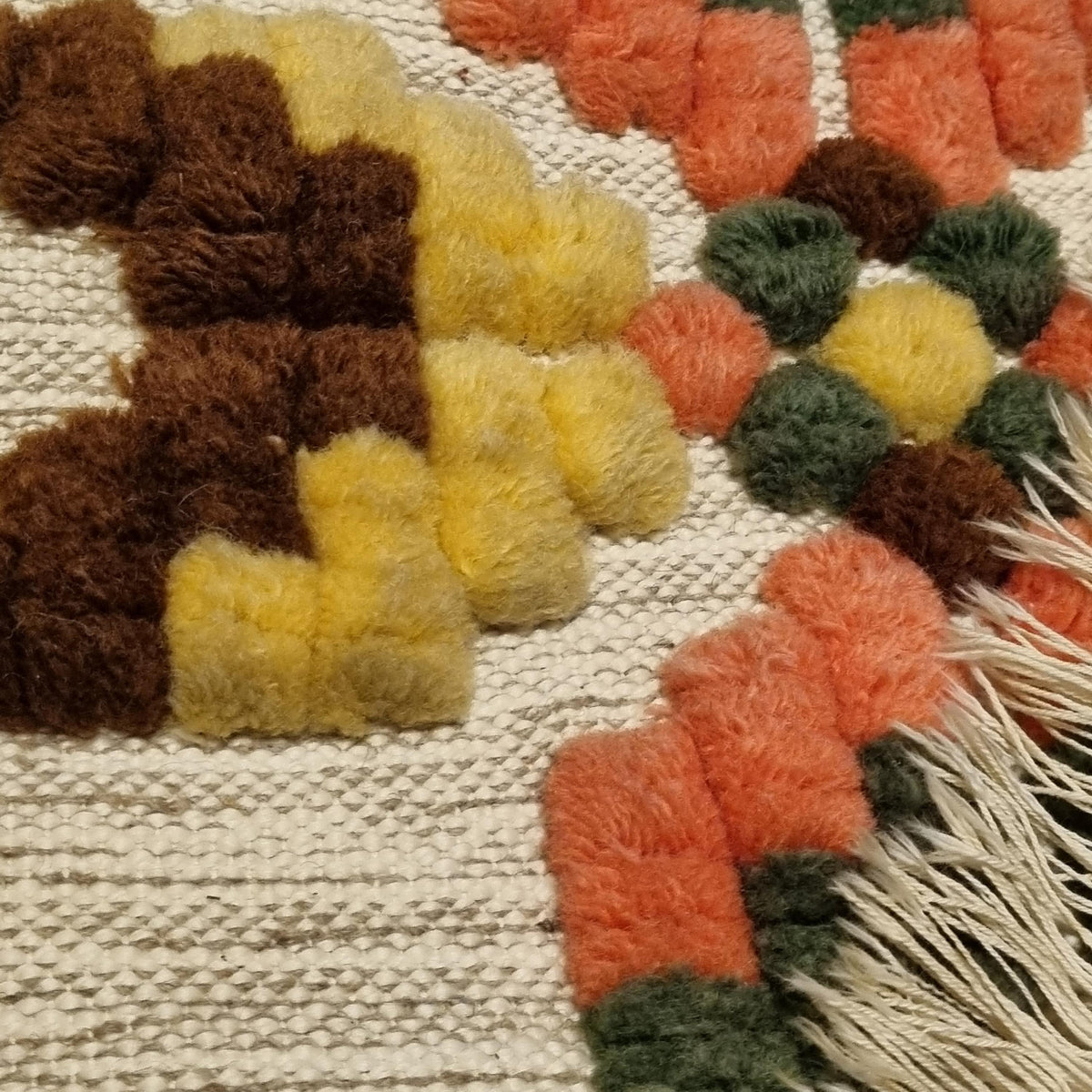 Wool Runner and Cushion Cover Set –Handwoven  Boho Geometric Swedish Folk Art Decor