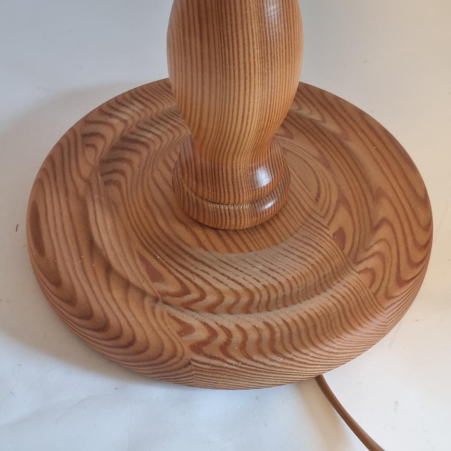 Pine Table Lamp Floral Scalloped Shade Swedish Cottage Bedside Light Markslöjd
