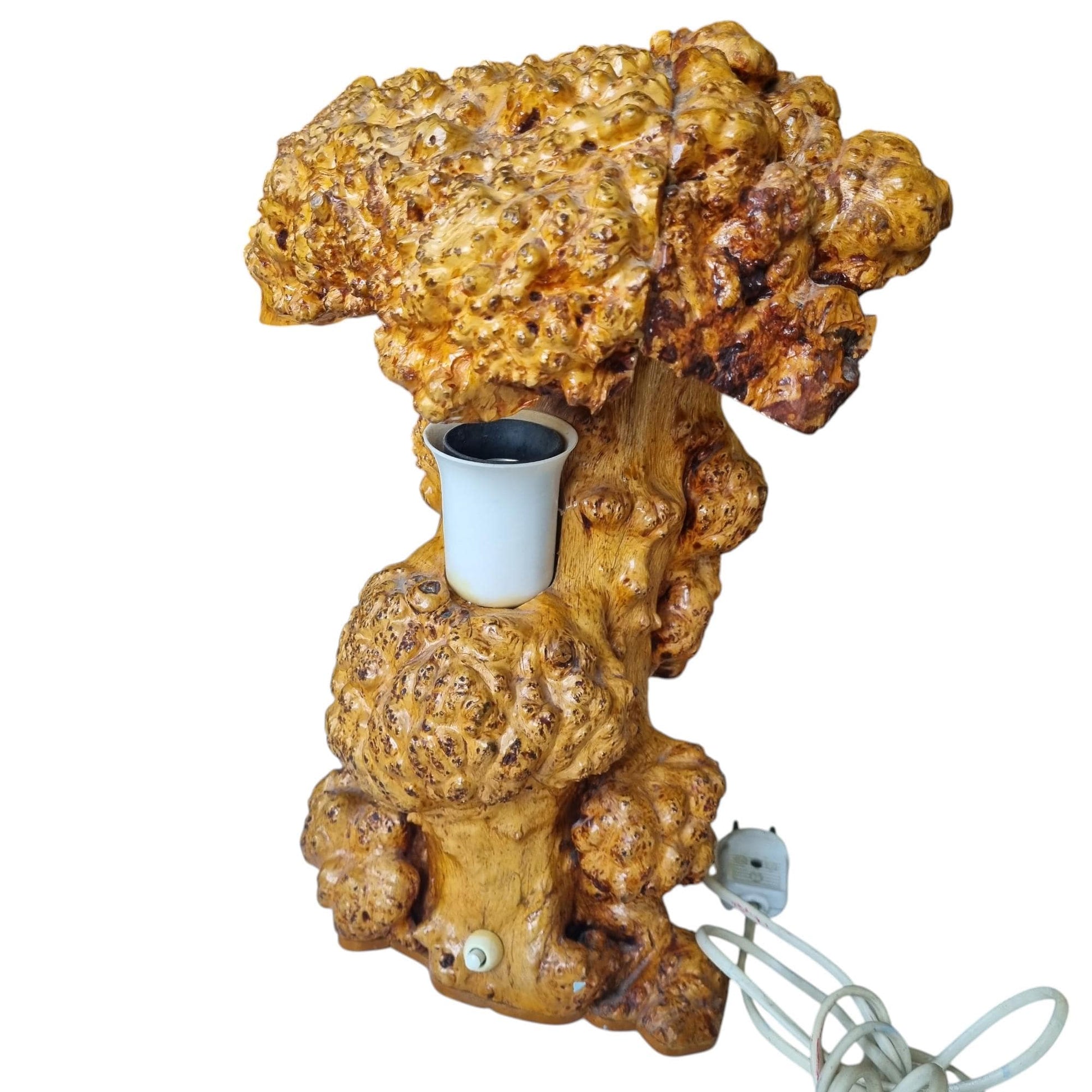 One of a Kind Burl Wood Mushroom Lamp, Organic Modern Root Sculpture, Hand Carved Artisan Table Lamp, Rustic Luxury Statement Lighting