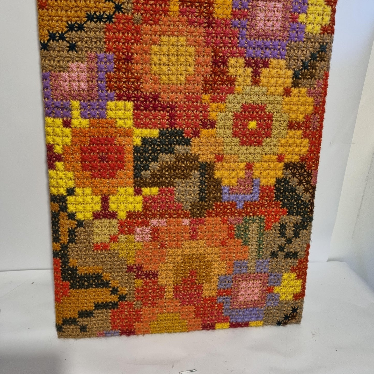 Framed Boho Geometric Needlepoint Tapestry Retro Wool Wall Art Sweden
