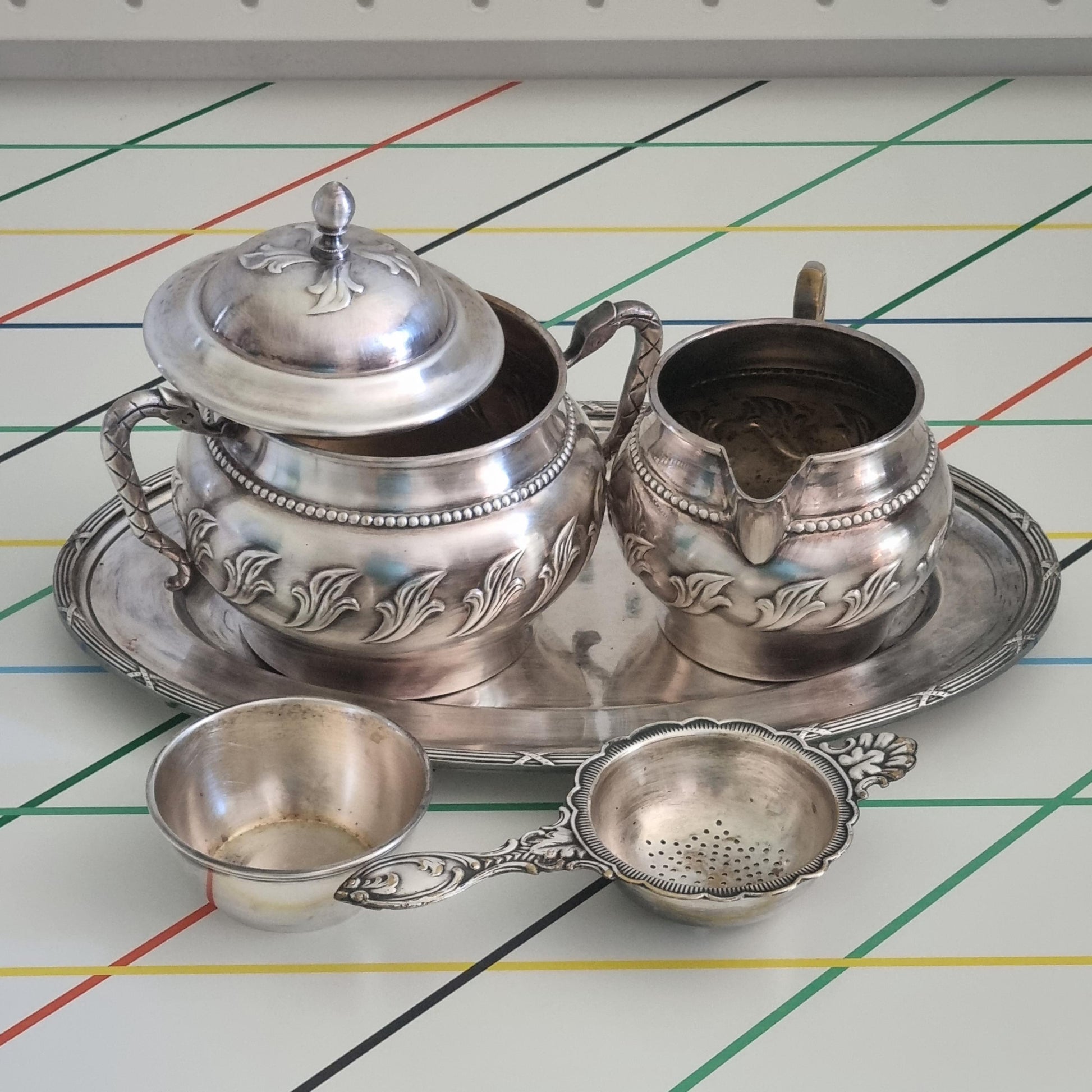 Vintage Gustaf Eriksson Eskilstuna Silver Plated Tea Set | Sweden, c. 1950s